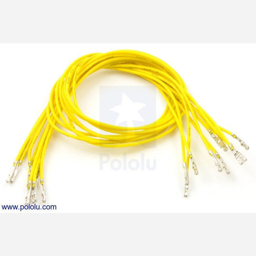 Wires with Pre-crimped Terminals 10-Pack F-F 12" Yellow