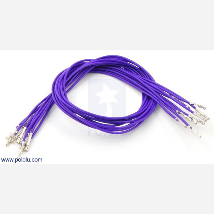 Wires with Pre-crimped Terminals 10-Pack F-F 12" Purple