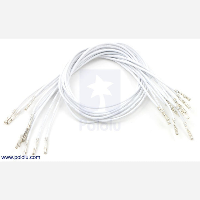 Wires with Pre-crimped Terminals 10-Pack F-F 12" White