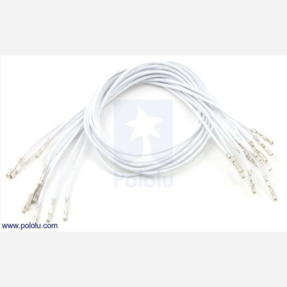 Wires with Pre-crimped Terminals 10-Pack F-F 12" White