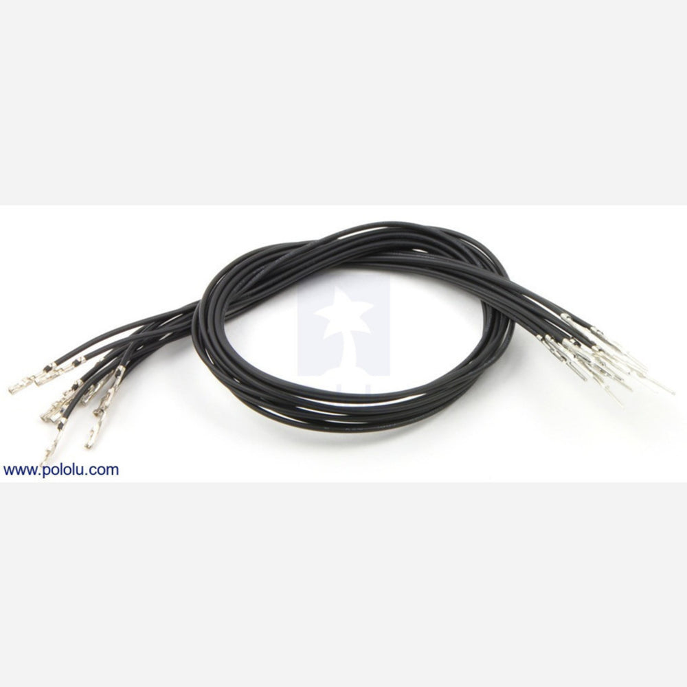 Wires with Pre-crimped Terminals 10-Pack M-F 12" Black