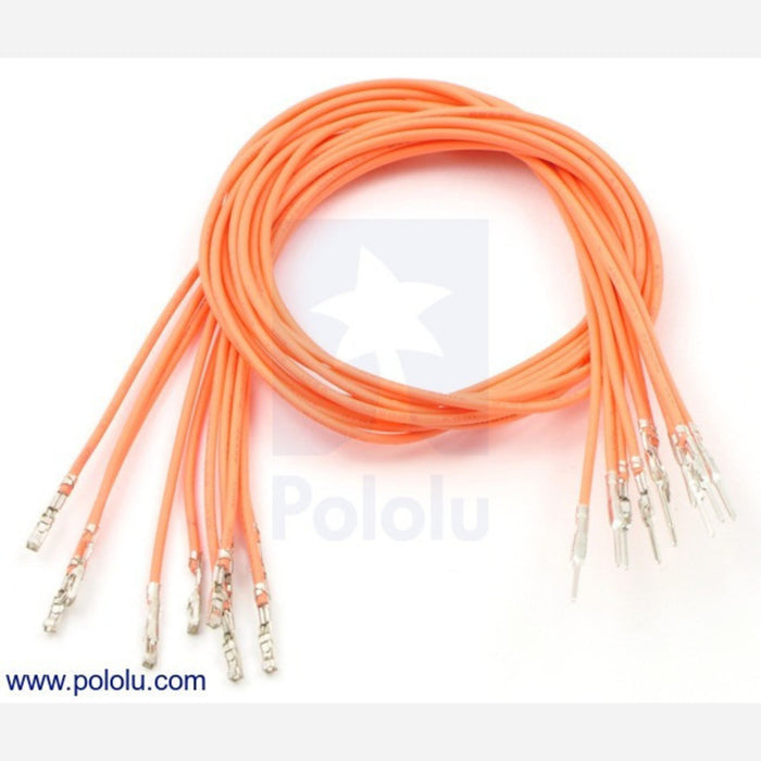 Wires with Pre-crimped Terminals 10-Pack M-F 12" Orange