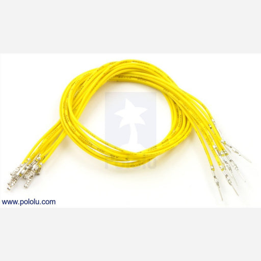 Wires with Pre-crimped Terminals 10-Pack M-F 12" Yellow