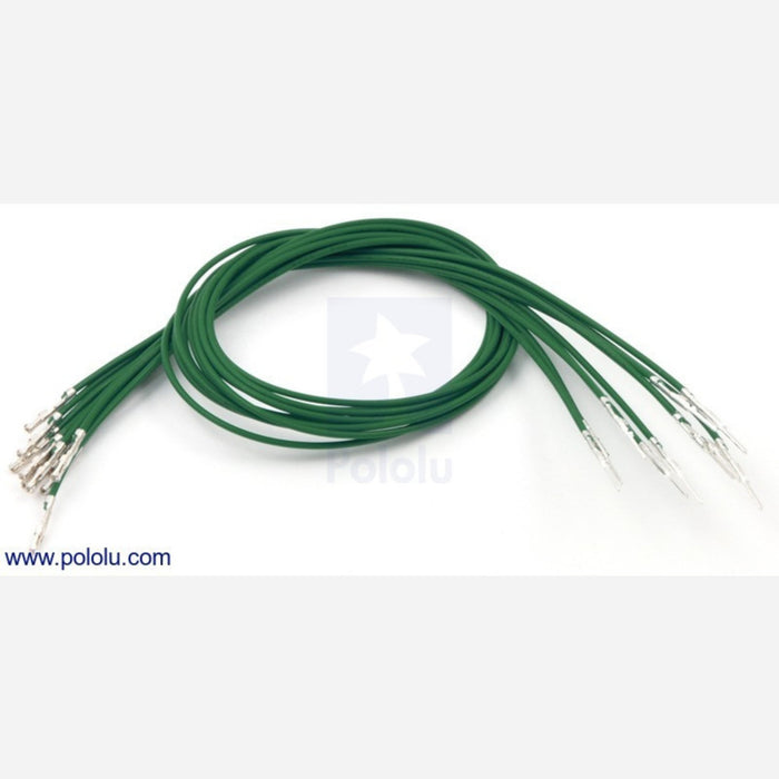 Wires with Pre-crimped Terminals 10-Pack M-F 12" Green