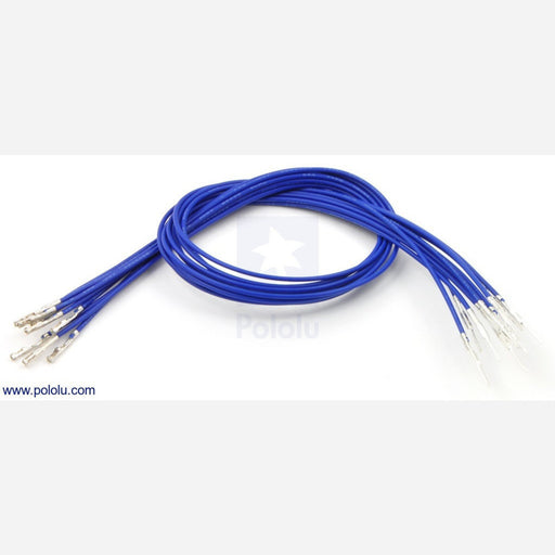 Wires with Pre-crimped Terminals 10-Pack M-F 12" Blue