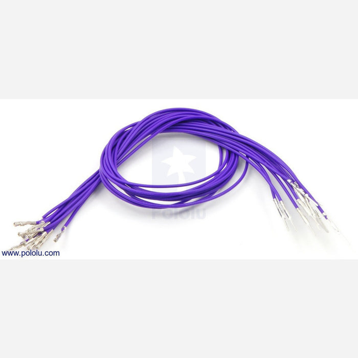 Wires with Pre-crimped Terminals 10-Pack M-F 12" Purple