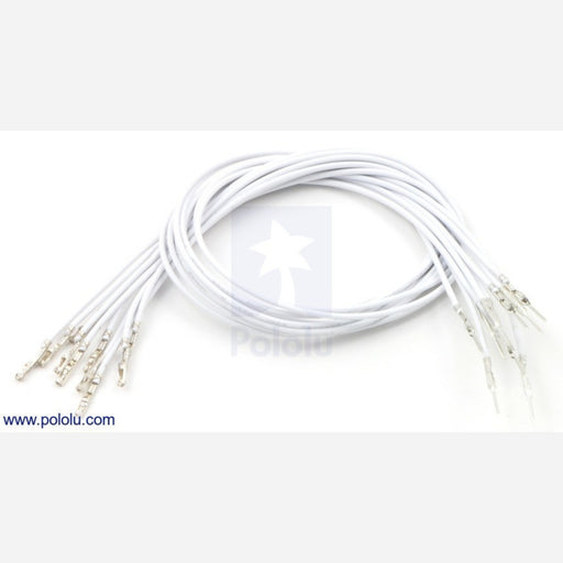 Wires with Pre-crimped Terminals 10-Pack M-F 12" White