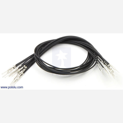 Wires with Pre-crimped Terminals 10-Pack M-M 12" Black