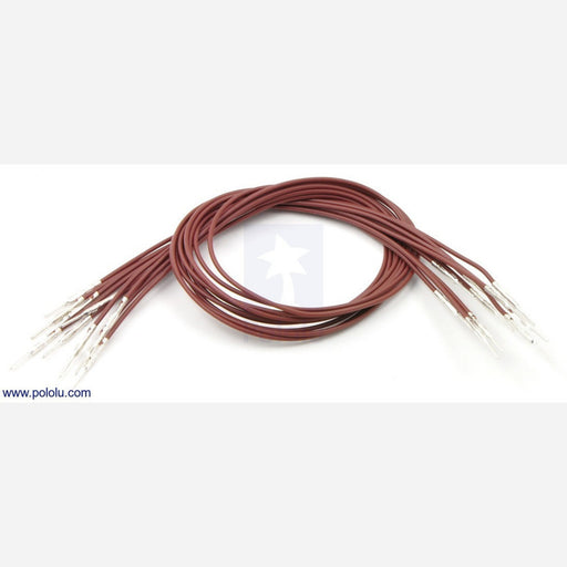 Wires with Pre-crimped Terminals 10-Pack M-M 12" Brown