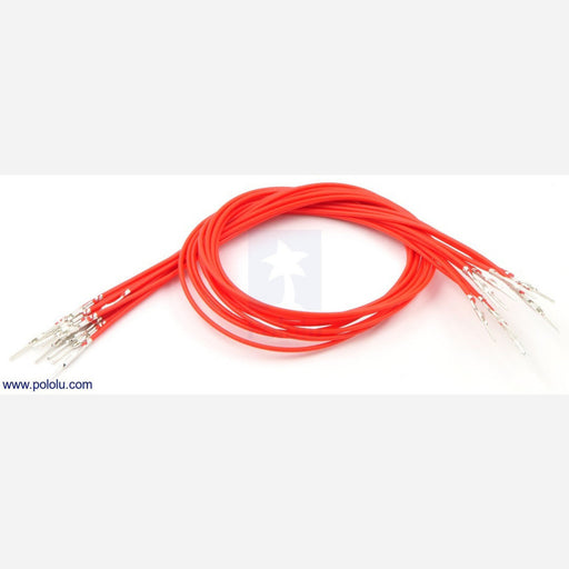 Wires with Pre-crimped Terminals 10-Pack M-M 12" Red