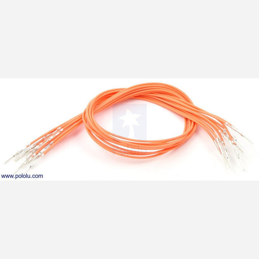 Wires with Pre-crimped Terminals 10-Pack M-M 12" Orange