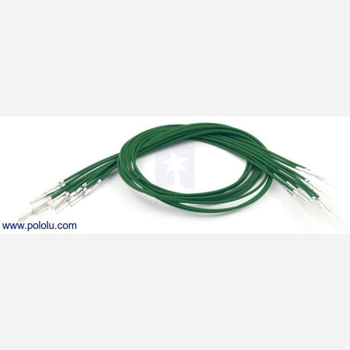 Wires with Pre-crimped Terminals 10-Pack M-M 12" Green