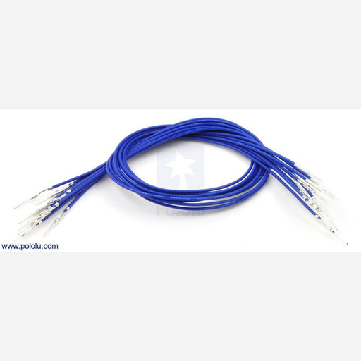 Wires with Pre-crimped Terminals 10-Pack M-M 12" Blue