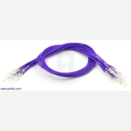 Wires with Pre-crimped Terminals 10-Pack M-M 12" Purple