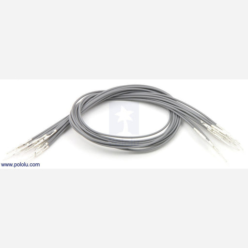 Wires with Pre-crimped Terminals 10-Pack M-M 12" Gray