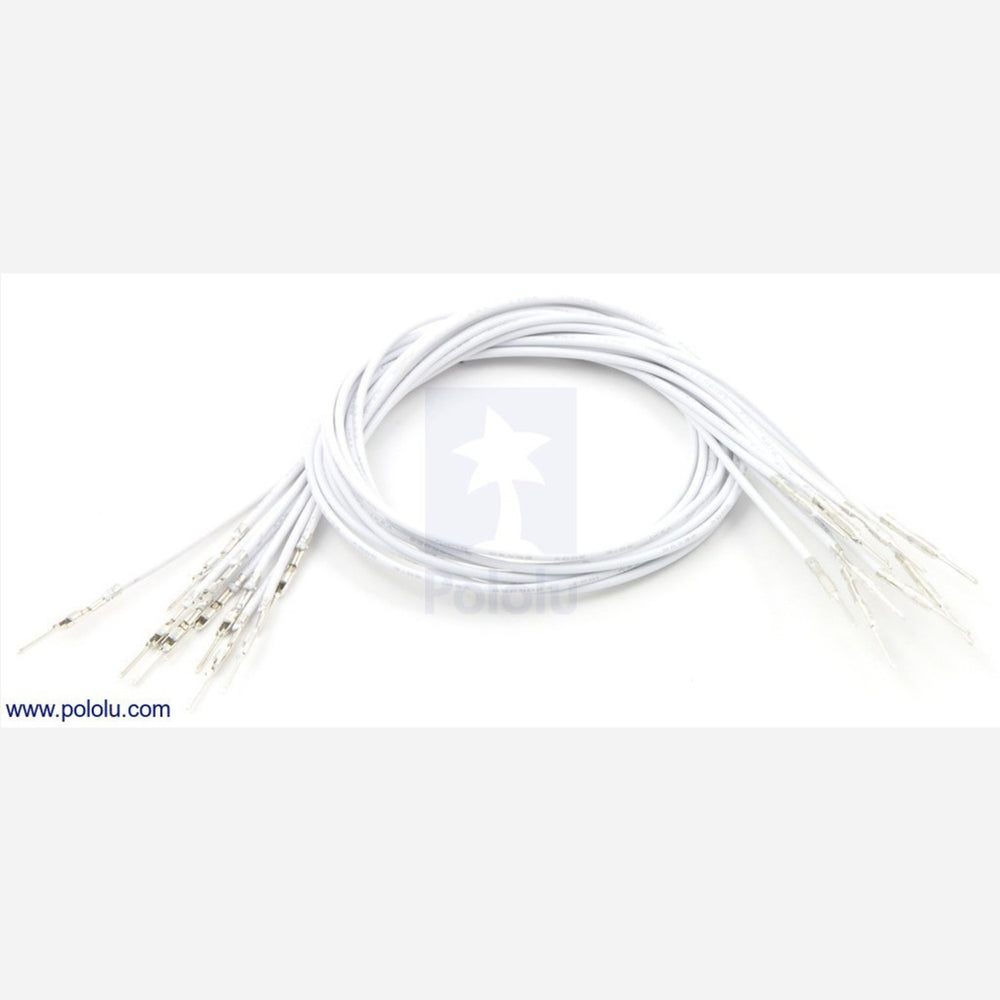 Wires with Pre-crimped Terminals 10-Pack M-M 12" White