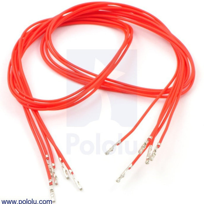 Wires with Pre-crimped Terminals 5-Pack F-F 24" Red