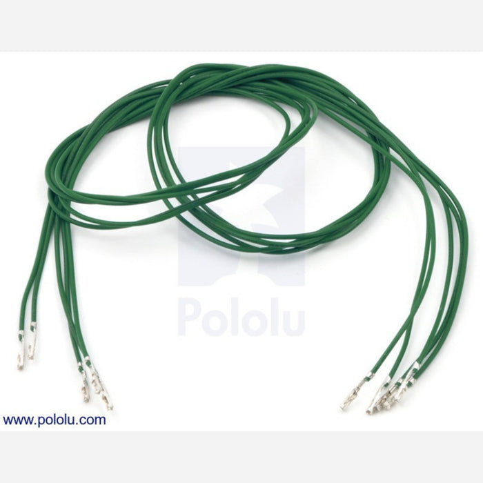 Wires with Pre-crimped Terminals 5-Pack F-F 24" Green