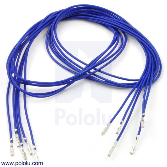 Wires with Pre-crimped Terminals 5-Pack F-F 24" Blue