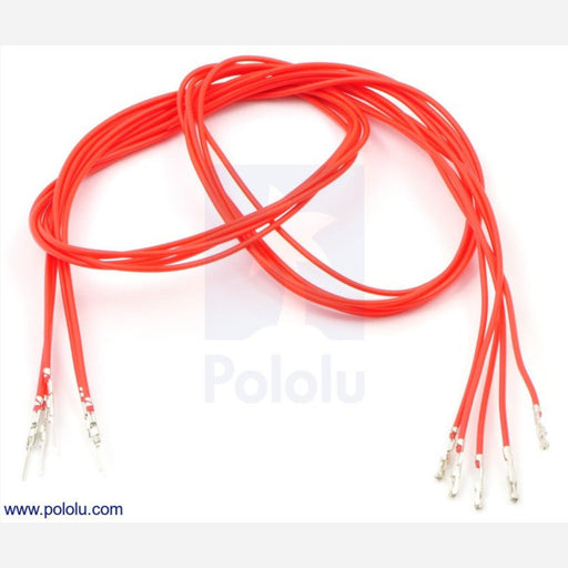 Wires with Pre-crimped Terminals 5-Pack M-F 24" Red