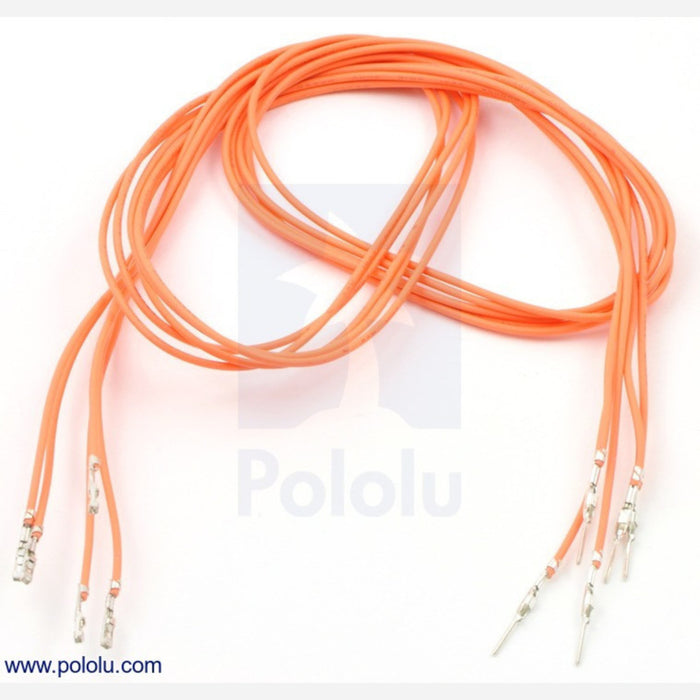 Wires with Pre-crimped Terminals 5-Pack M-F 24" Orange