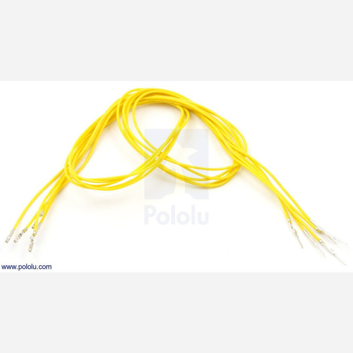 Wires with Pre-crimped Terminals 5-Pack M-F 24" Yellow