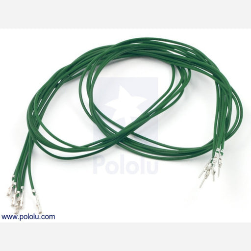 Wires with Pre-crimped Terminals 5-Pack M-F 24" Green