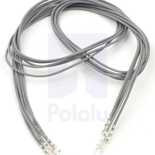 Wires with Pre-crimped Terminals 5-Pack M-F 24" Gray