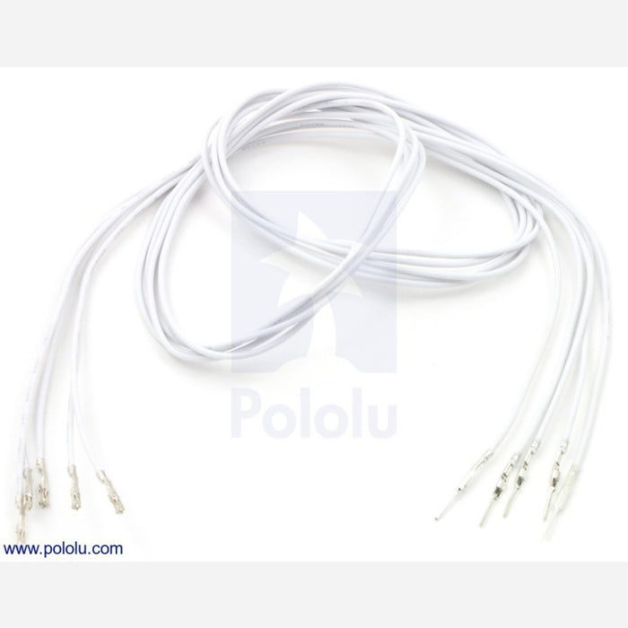 Wires with Pre-crimped Terminals 5-Pack M-F 24" White