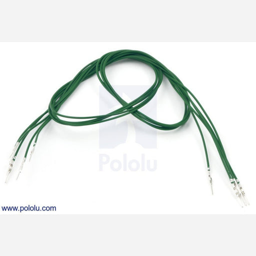 Wires with Pre-crimped Terminals 5-Pack M-M 24" Green