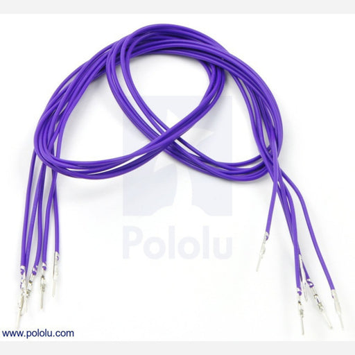 Wires with Pre-crimped Terminals 5-Pack M-M 24" Purple