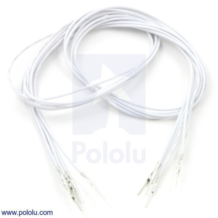 Wires with Pre-crimped Terminals 5-Pack M-M 24" White