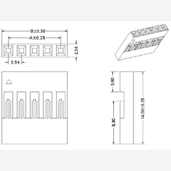 0.1" (2.54mm) Crimp Connector Housing: 1x1-Pin 25-Pack