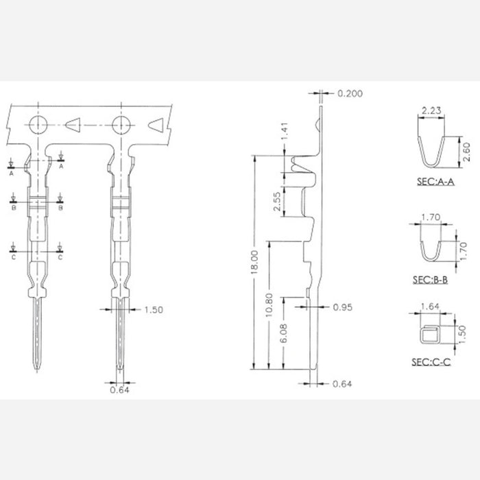 Female Crimp Pins for 0.1" Housings 100-Pack