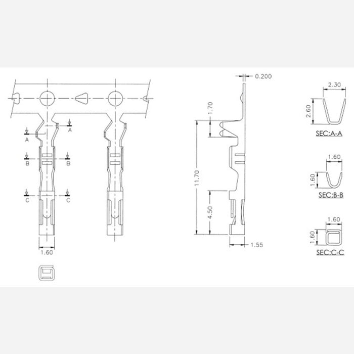 Male Crimp Pins for 0.1" Housings 100-Pack