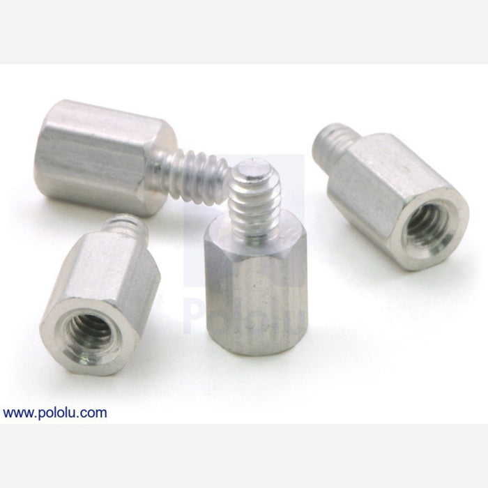 Aluminum Standoff: 1/4" Length, 4-40 Thread, M-F (4-Pack)