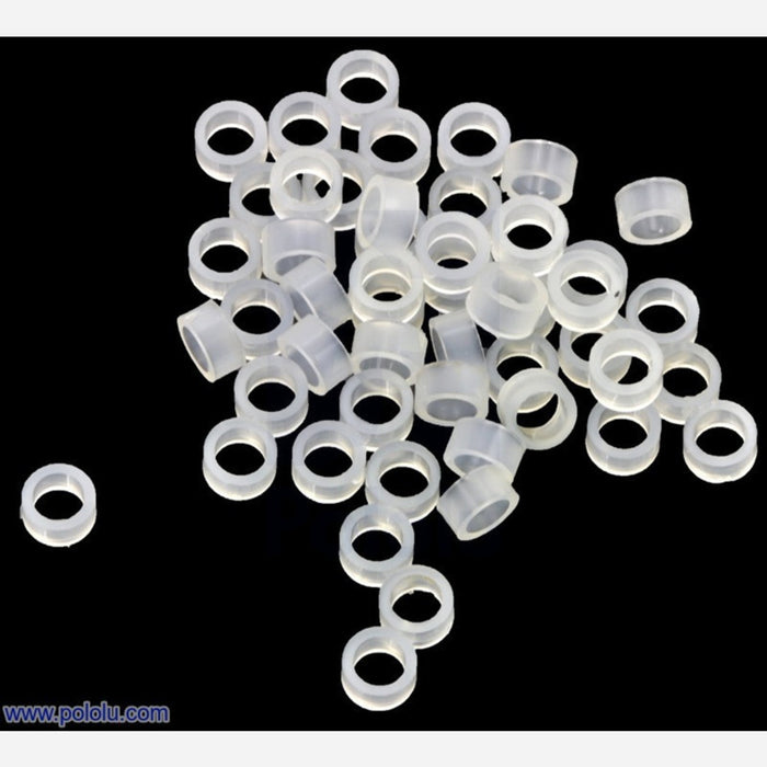 Nylon Spacer: 2mm Length, 4mm OD, 2.7mm ID (50-Pack)