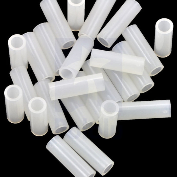 Nylon Spacer: 15mm Length, 5mm OD, 3.3mm ID (25-Pack)