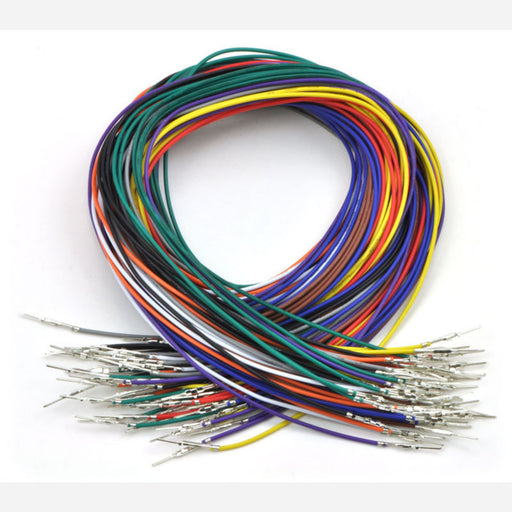 Wires with Pre-crimped Terminals 50-Piece Rainbow Assortment M-M 24"