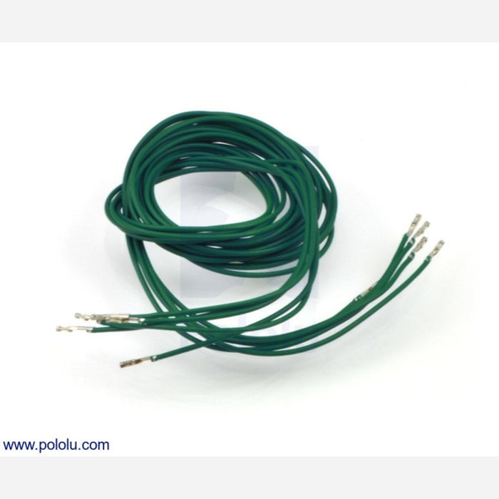 Wires with Pre-crimped Terminals 5-Pack F-F 36" Green