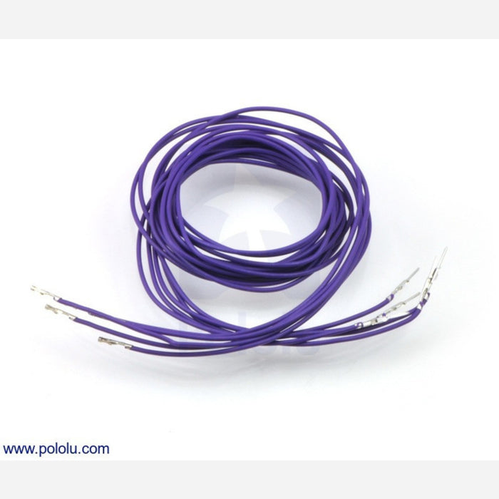 Wires with Pre-crimped Terminals 5-Pack M-F 36" Purple