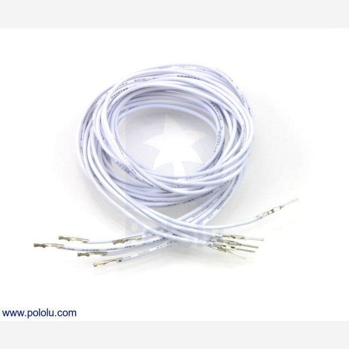 Wires with Pre-crimped Terminals 5-Pack M-F 36" White