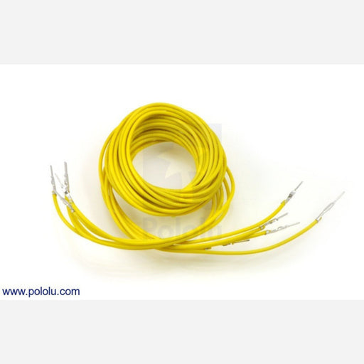 Wires with Pre-crimped Terminals 5-Pack M-M 36" Yellow