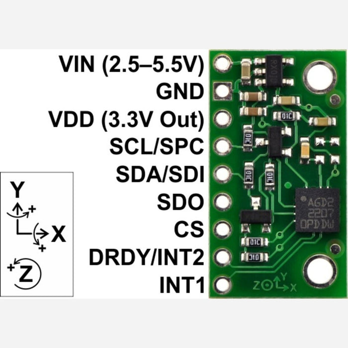 L3GD20 3-Axis Gyro Carrier with Voltage Regulator