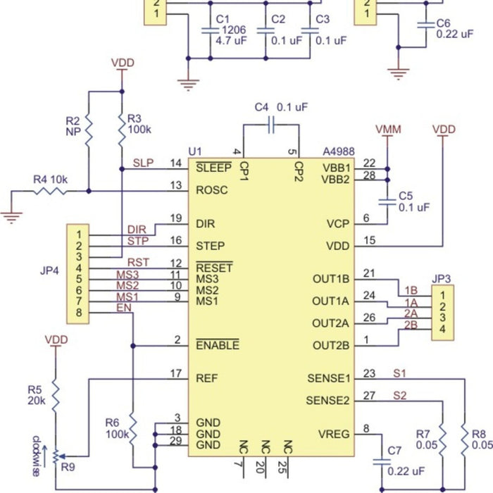 A4988 Stepper Motor Driver Carrier, Black Edition