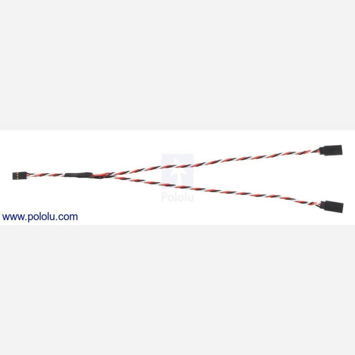 Twisted Servo Y Splitter Cable 12" Female - 2x Male