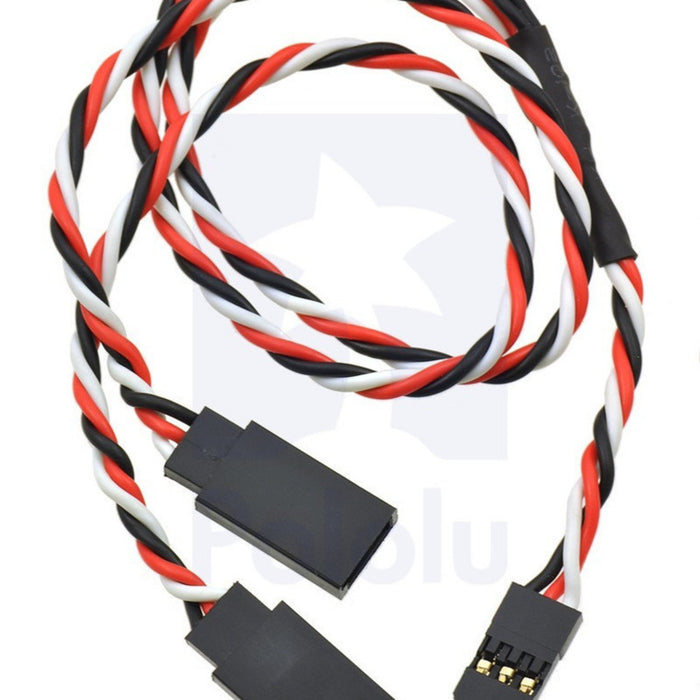 Twisted Servo Y Splitter Cable 12" Female - 2x Male