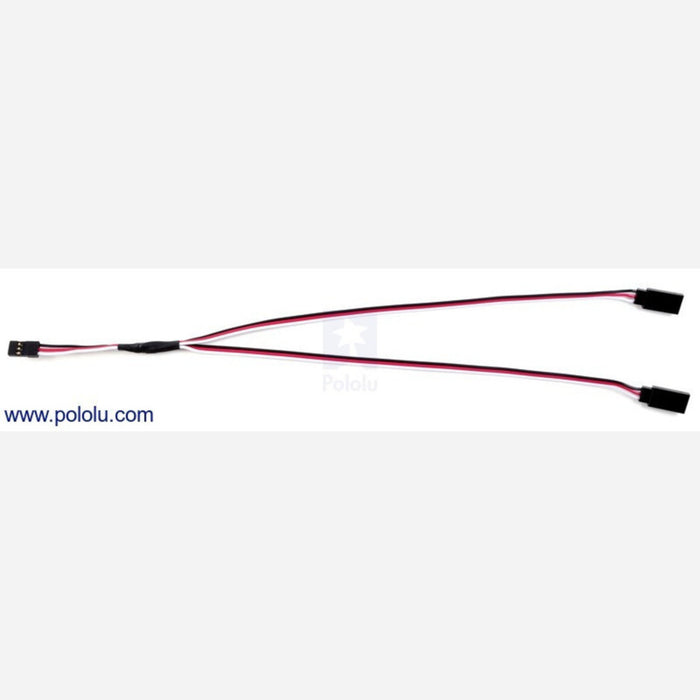 Twisted Servo Y Splitter Cable 12" Female - 2x Male