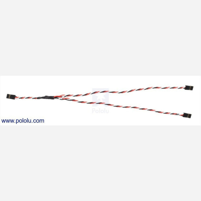 Twisted Servo Y Splitter Cable 12" Female - 2x Female