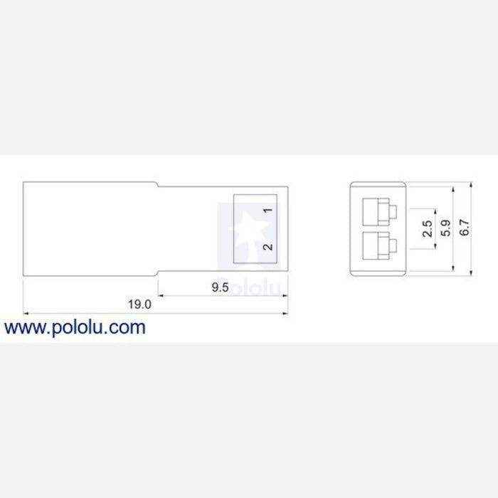 JST RCY Plug with 10cm Leads, Male